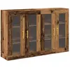 vidaXL Buffet Mural Vidaxl Ensemble De 2 Bois Ancien Bois Massif