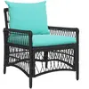 vidaXL Chaise de jardin avec coussin Noir 73 x 61 x 77 cm polyrotin