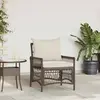 vidaXL Chaise de jardin avec coussin Marron 73 x 61 x 77 cm polyrotin