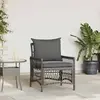 vidaXL Vidaxl Chaise De Jardin Avec Coussins Gris En Poly Rotin