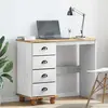 Bureau Avec Tiroir Blanc 95 X 40 X 75 Cm Bois Massif En Pin Vidaxl
