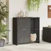 vidaXL Vidaxl Armoire De Rangement Noir 100x36x102 Cm Rotin