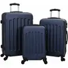 vidaXL Ensemble de valises  3 pcs rigides bleu marine 20  24  28  ABS
