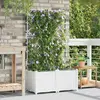 vidaXL Jardinières avec système d'irrigation d'eau 2 pcs Blanc