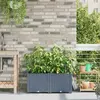 vidaXL Plantateurs de jardin avec système d irrigation d eau 2 pcs Gris clair