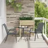 vidaXL Ensemble bistro de jardin 3 pcs Gris Acier