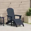 vidaXL Chaise Adirondack  avec Repose-pieds Bleu Marine HDPE