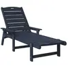 vidaXL Chaise longue bleu marine 53x162x98.5 cm HDPE