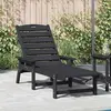 vidaXL Chaiselongue Noire 53x162x98.5 cm HDPE