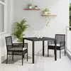 Vidaxl - Ensemble De Salle À Manger Pour Jardin 3 Pcs Noir Poly Rotin
