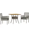 Vidaxl - Ensemble De Salle À Manger Pour Jardin 3 Pcs Gris Poly Rotin