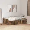vidaXL Vidaxl Cadre De Lit De Rangement Chêne Fumé 80x200 Cm