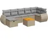 vidaXL Salon de jardin avec coussins 8 pcs beige résine tressée