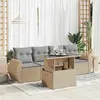 vidaXL Salon de jardin avec coussins 5 pcs beige résine tressée