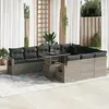 vidaXL Salon De Jardin 11 Pcs Avec Coussins Gris Résine Tressée