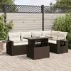 vidaXL Salon de jardin avec coussins 6 pcs marron résine tressée