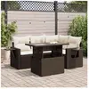 vidaXL Salon de jardin avec coussins 5 pcs marron résine tressée