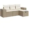 vidaXL Salon De Jardin Avec Coussins 4 Pcs Beige Résine Tressée