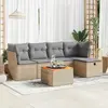 vidaXL Salon De Jardin Avec Coussins 6 Pcs Beige Résine Tressée
