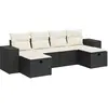 Salon de jardin vidaXL 6 pcs avec coussins noir résine tressée 3325722