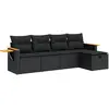 Salon de jardin vidaXL 5 pcs avec coussins noir résine tressée 3325954