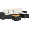 vidaXL Salon de jardin 6 pcs avec coussins noir résine tressée