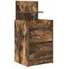 vidaXL Table de chevet avec 2 tiroirs chêne fumé 38x34x80 cm