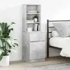 vidaXL Table de chevet gris béton 39x35x125 cm bois d’ingénierie