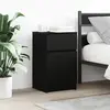 vidaXL Table de chevet noir 39x35x65 cm bois d’ingénierie