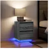 vidaXL Tables de chevet avec lumières LED 2pcs sonoma gris 38x34x50 cm