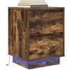 Vidaxl - Table de chevet avec lumières led chêne fumé 38x34x50 cm