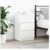 vidaXL Table de chevet avec 3 tiroirs blanc 39x35x65 cm