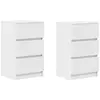 vidaXL Tables de chevet avec 3 tiroirs 2 pcs blanc 39x35x65 cm