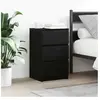 vidaXL Table de chevet avec 3 tiroirs noir 39x35x65 cm