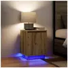 vidaXL Armoires de chevet lumières LED 2pcs chêne artisanal 38x34x50cm