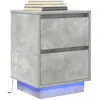 Vidaxl - Table de chevet avec lumières led gris béton 38x34x50 cm