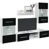 Vidaxl - Meubles tv avec lumière led 5 pcs noir mat bois d'ingénierie
