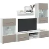 vidaXL Meubles TV avec lumière LED 5 pcs gris pierre bois d'ingénierie