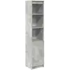 Vidaxl buffet haut gris béton 37,5x35x180 cm bois d'ingénierie