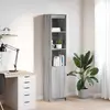 Vidaxl buffet sonoma gris 37,5x35x180 cm bois d'ingénierie
