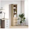 Vidaxl buffet haut chêne sonoma 37,5x35x180 cm bois d'ingénierie
