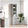 Vidaxl buffet haut gris béton 37,5x35x180 cm bois d'ingénierie