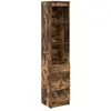 Vidaxl buffet haut chêne fumé 37,5x35x180 cm bois d'ingénierie