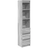 Vidaxl buffet sonoma gris 37,5x35x180 cm bois d'ingénierie