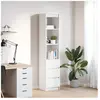 Vidaxl buffet haut blanc 37,5x35x180 cm bois d'ingénierie