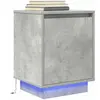 vidaXL VidaXL Table de chevet avec lumières LED gris béton 38x34x50 cm