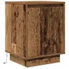 Table de chevet avec lumières led vieux bois 38x34x50 cm Vidaxl