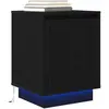 vidaXL Table de chevet avec lumières LED noir 38x34x50 cm