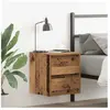 vidaXL Table de chevet murale vieux bois 38x34x40 cm