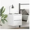 vidaXL Table de chevet murale blanc 38x34x40 cm